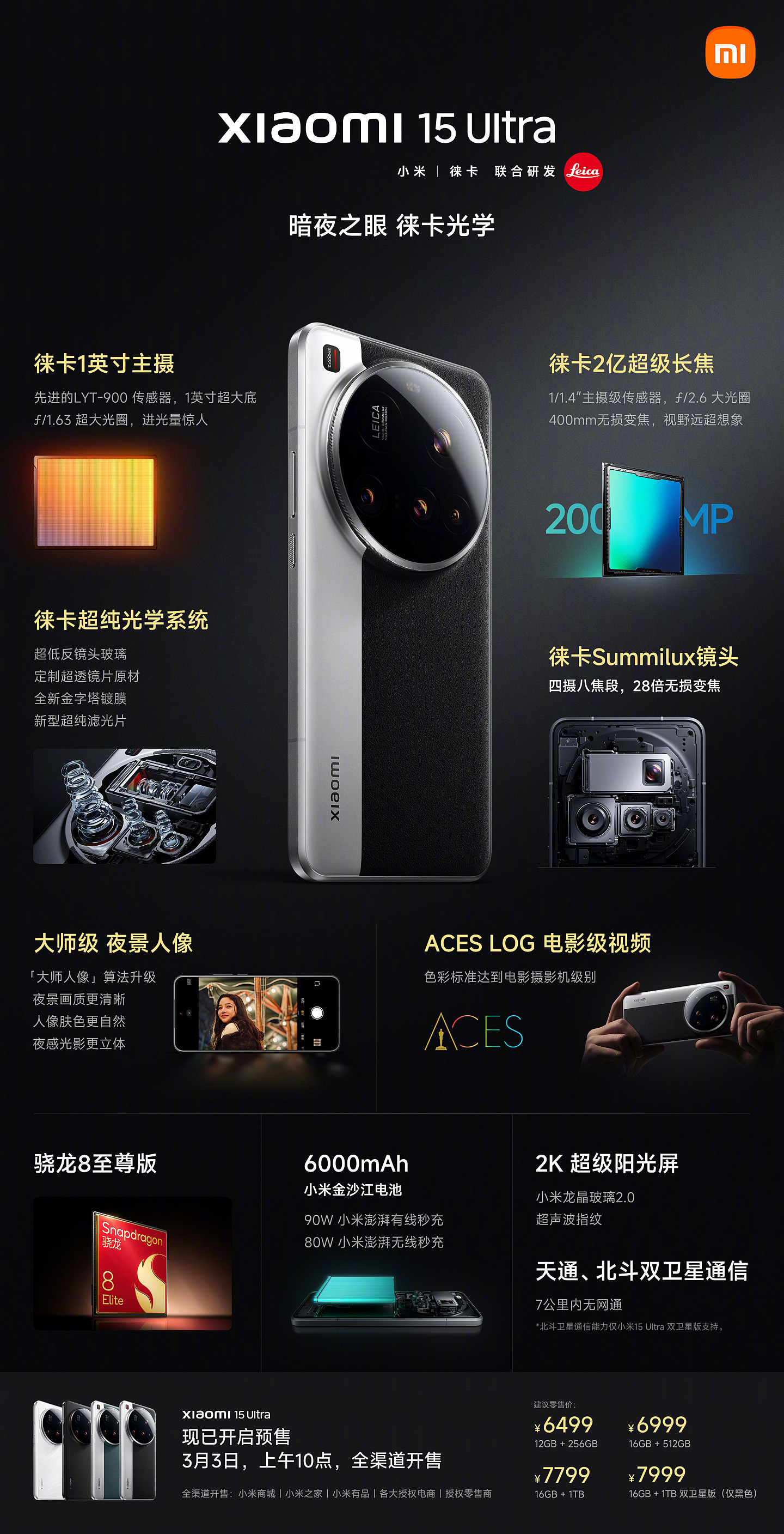 6999 → 5223 元 24 期免息:小米 15 Ultra 16+512G 手机 618 探底补新券 - 1