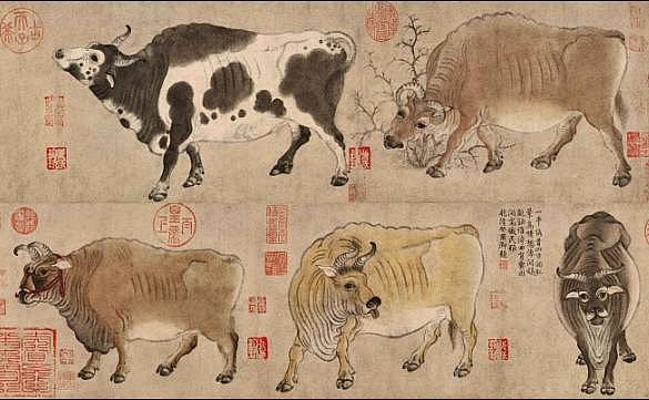 韩滉五牛图:田家诗意背后的政治隐喻与农耕关怀 - 1