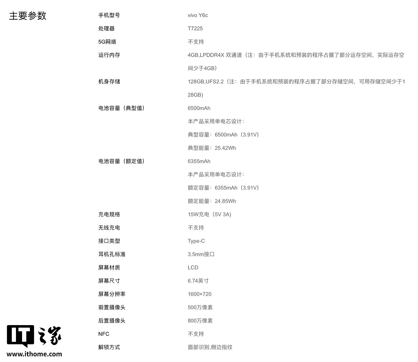 vivo Y6c 4G 版手机开售:4GB+128GB、展锐 T7225,售价 899 元 - 5