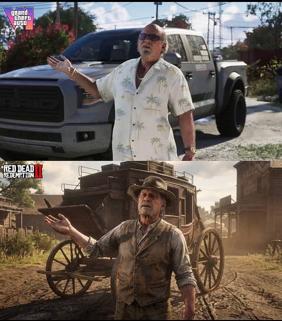 有进步吗？博主对比《GTA6》、《荒野大镖客：救赎2》画面引争议 - 2