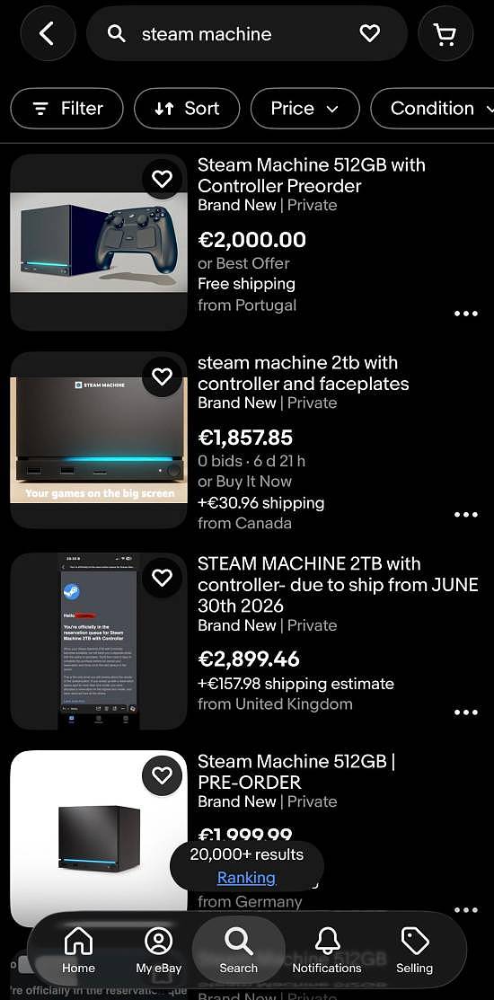 Steam新主机被黄牛炒疯了！欧洲直接炒到2.2万元了 - 2