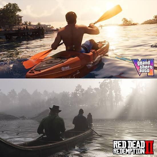 有进步吗？博主对比《GTA6》、《荒野大镖客：救赎2》画面引争议 - 3