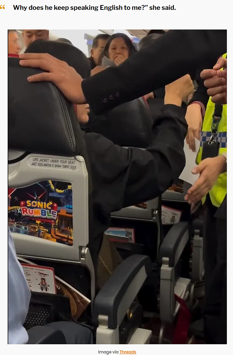 华人女子国际航班上发飙！不满空乘只会讲英文：不给解释就别飞，航班延误近2小时（组图） - 2