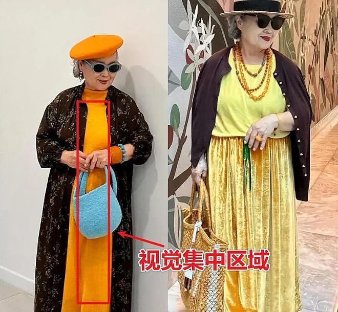 这位60+微胖奶奶真会穿，衣服讲究配色和长短，到老都是一枝花 - 5