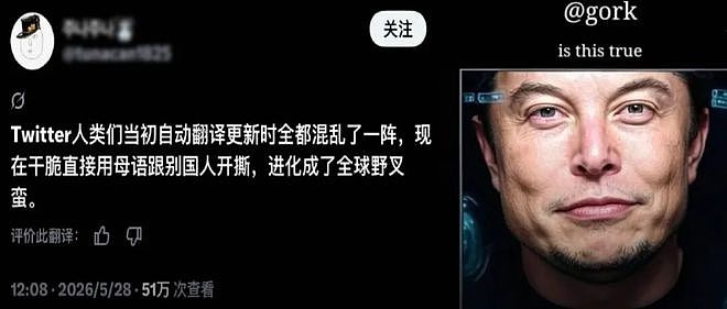 马斯克搞了个全语言自动翻译，X上的全球网友乱成了一锅粥 - 1