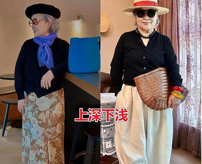 这位60+微胖奶奶真会穿，衣服讲究配色和长短，到老都是一枝花 - 15