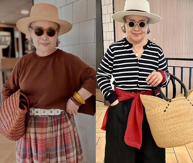 这位60+微胖奶奶真会穿，衣服讲究配色和长短，到老都是一枝花 - 9