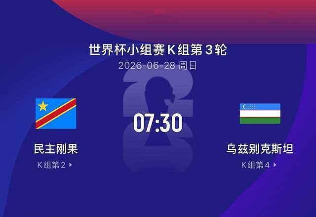 世界杯比赛前瞻丨民主刚果VS乌兹别克斯坦：赢一场，还有机会 - 1