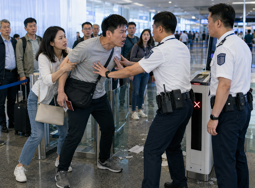 华人男子大闹机场被带走！怒踹闸门+爆粗骂人，赔偿10万，竟只是因为...（组图） - 4