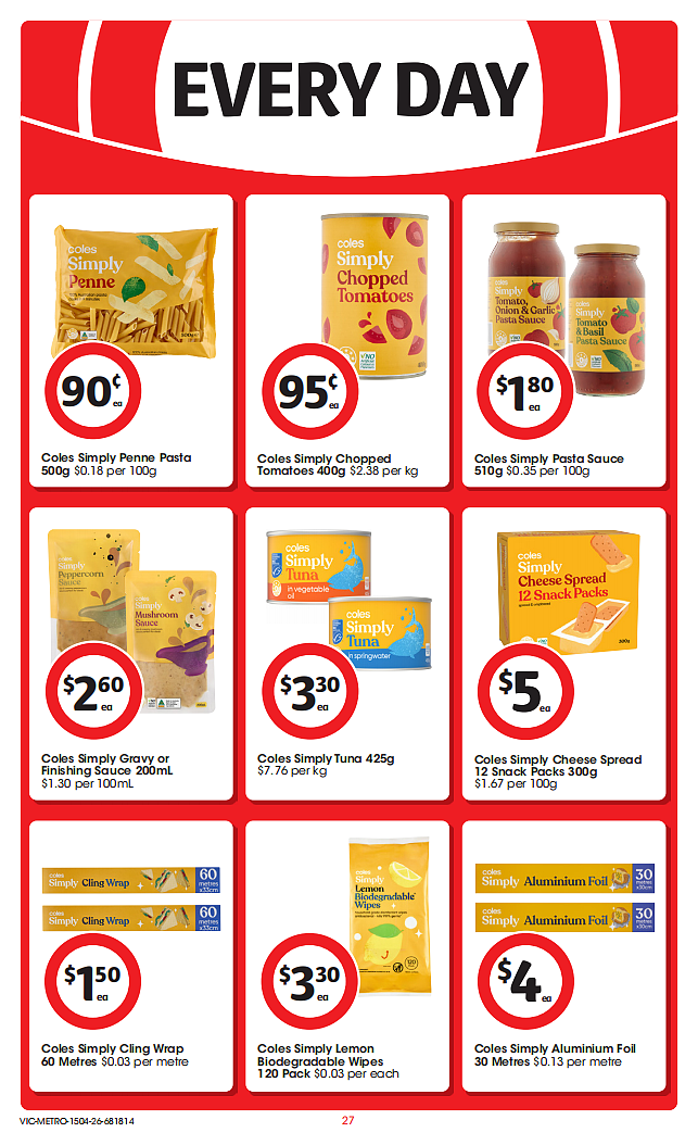 Coles 4月15日-4月21日打折，牛肉派、油、茉莉米半价 - 27