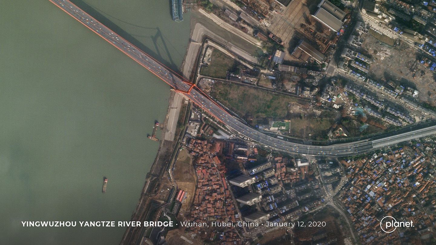 卫星图像上的武汉马路 空荡无车 街道无人（组图） - 3