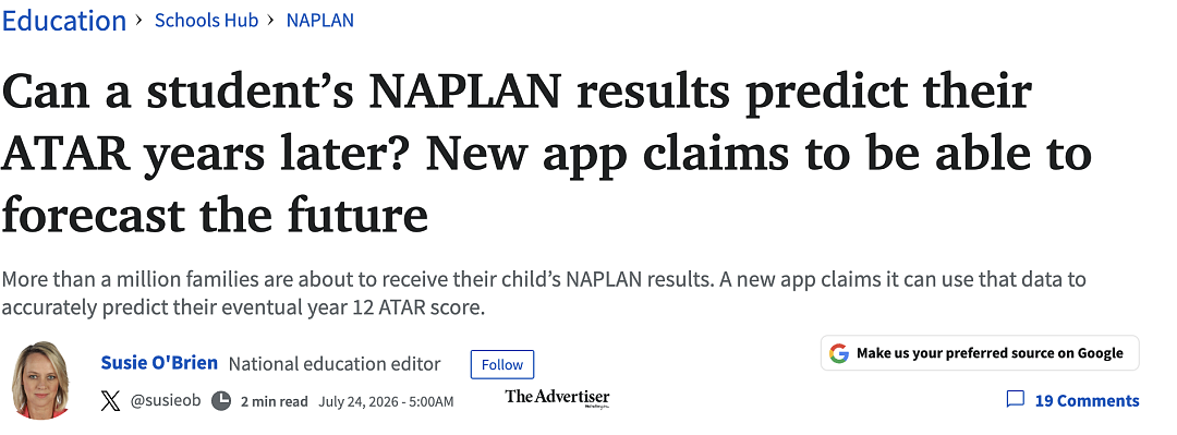 黑科技上线！NAPLAN成绩居然可以预测未来的ATAR成绩 - 1