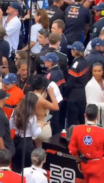 卡戴珊首秀F1赛场惹众怒:无视记者、顺走毛巾、保镖推人(组图) - 14