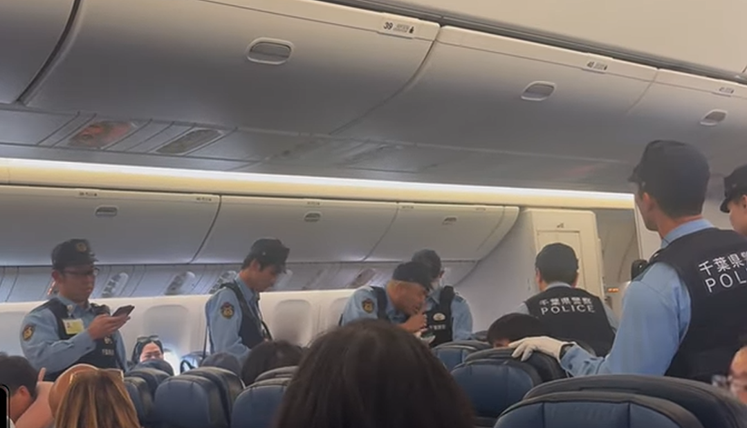 炸锅！华人大妈中英文爆粗吐口水，国际航班被迫掉头，警察登机强行带离（组图） - 2