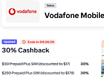 太划算！【Vodafone】大流量 手机卡套餐 折上折