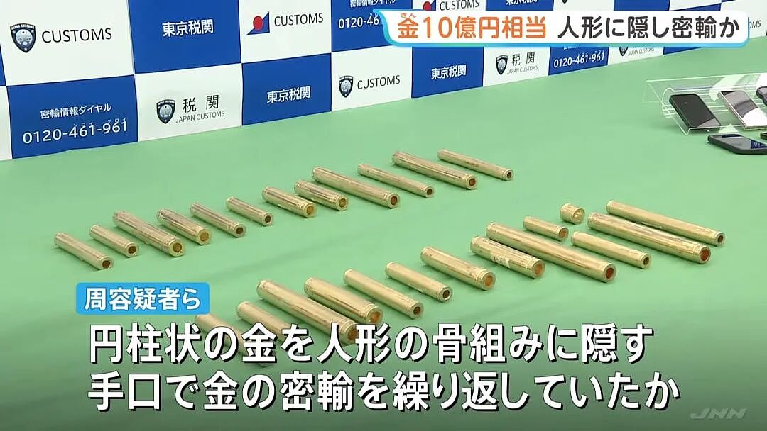 中国籍高管用真人等身“人偶”走私49公斤黄金到日本！金额高达10亿，6名中国人被捕！（组图） - 2
