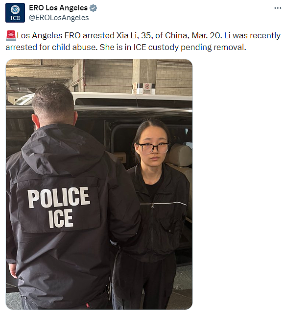 ICE展开执法行动！洛杉矶多人被遣返，其中包括35岁华人女子涉“虐童”被拘（组图） - 1
