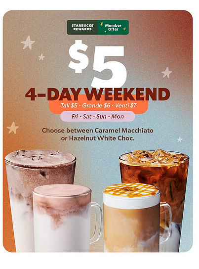 【Starbucks 星巴克】澳洲 长周末 饮品特卖(图) - 2