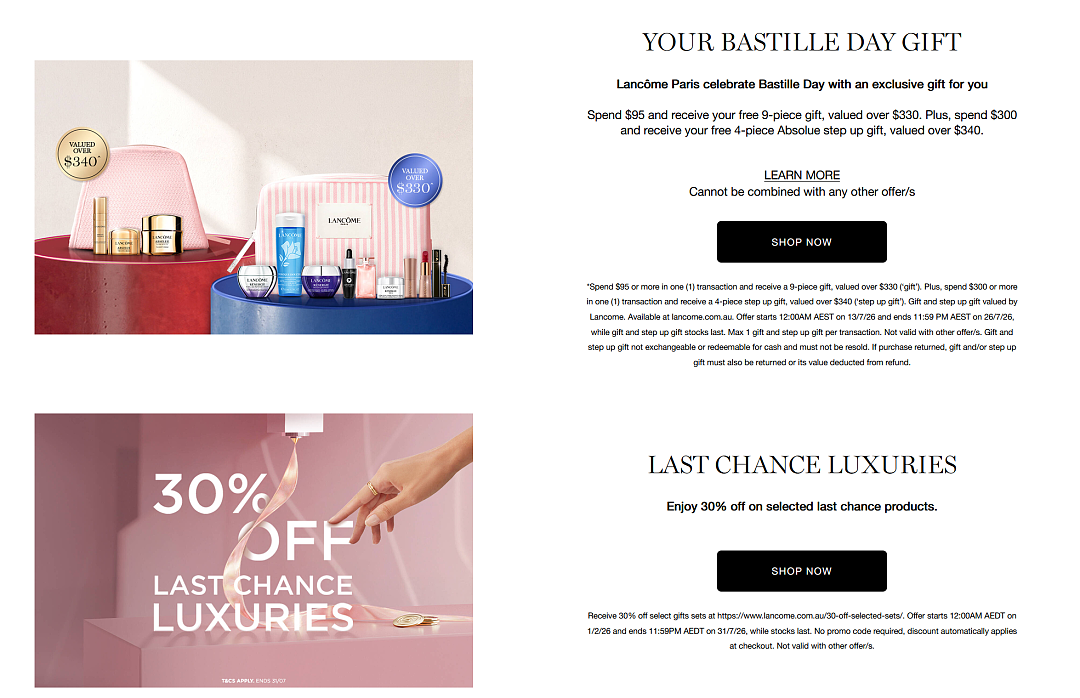 又送菁纯系列礼包了!【Lancome兰蔻】澳洲官网 最新福利 + 再减20% - 1