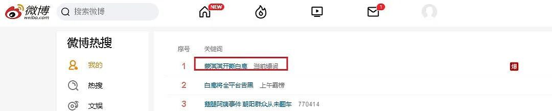 刚刚,内娱热搜爆了!蒙淇淇开撕白鹿,于正力挺白鹿(组图) - 1