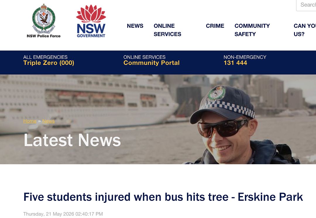 突发！澳洲载40多名学生校车出现重大事故，5名学生紧急送医！警方发紧急通告 - 1