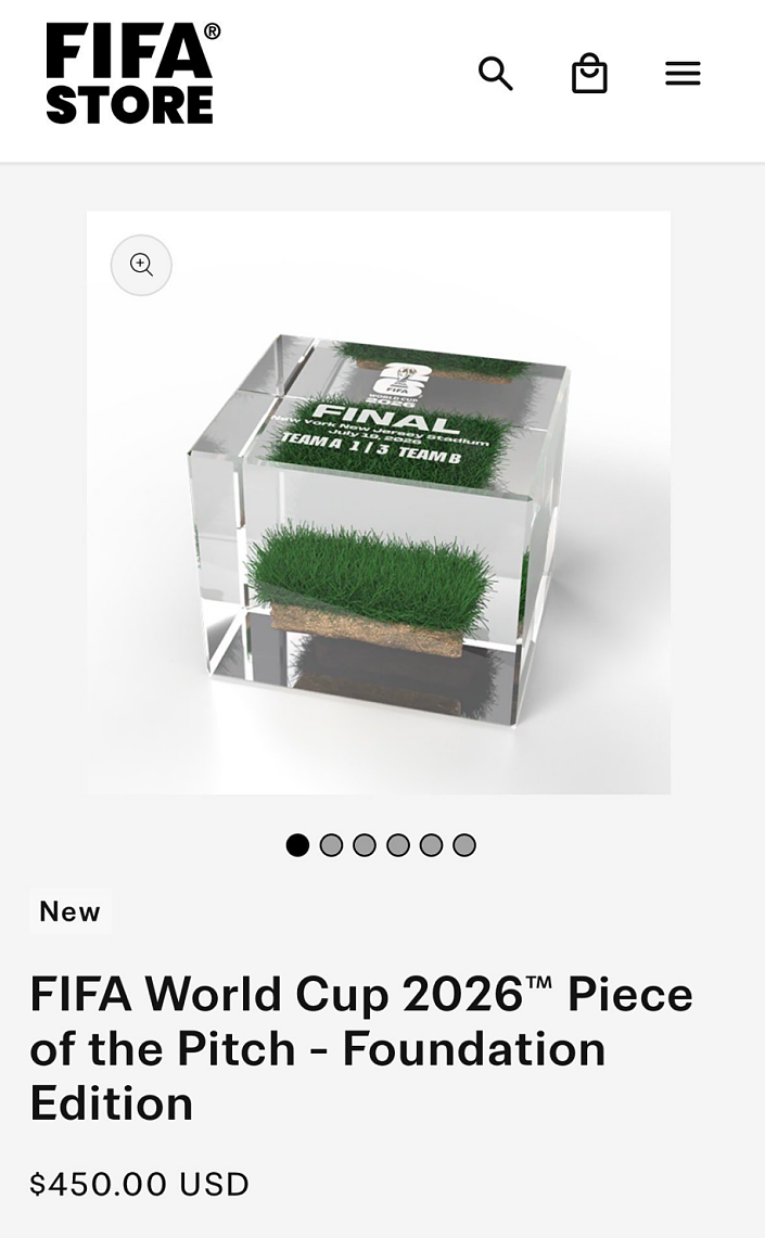 世界杯决赛草皮标本,开卖!售价最高2万多元一份,4种版本各限量2026件,有望收入超过7400万元!国际足联官方已上架,决赛落幕后发货 - 2