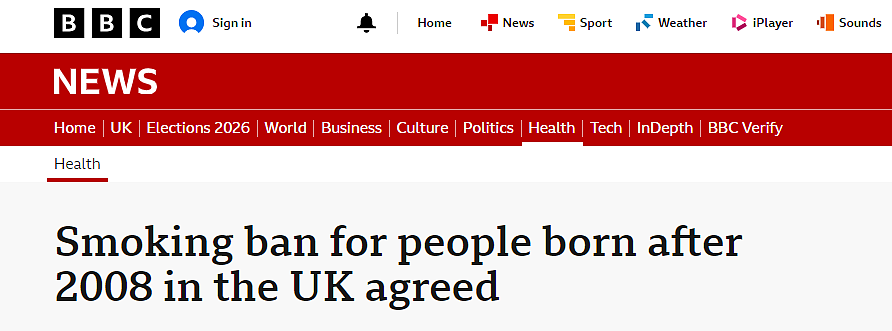 活久见！英国：08年后出生者终身不得购烟（组图） - 1