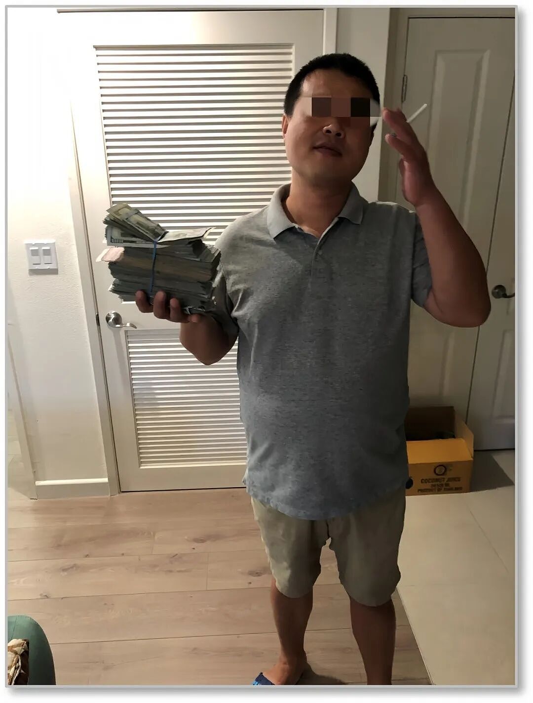 嚣张！华人电诈头目左手夹烟右手炫钞！团伙覆灭，成员多为非法移民，骗了6500万美元 - 1