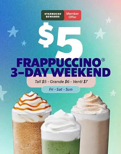 本周末!【Starbucks 星巴克】澳洲 星冰乐 限时特价(图) - 1