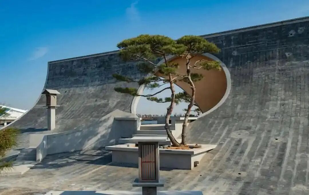 翻车了?中国美院教授设计的当代古典园林风“海月剧场”,被质疑是“滑板公园”!网友:绿化少了点 - 1
