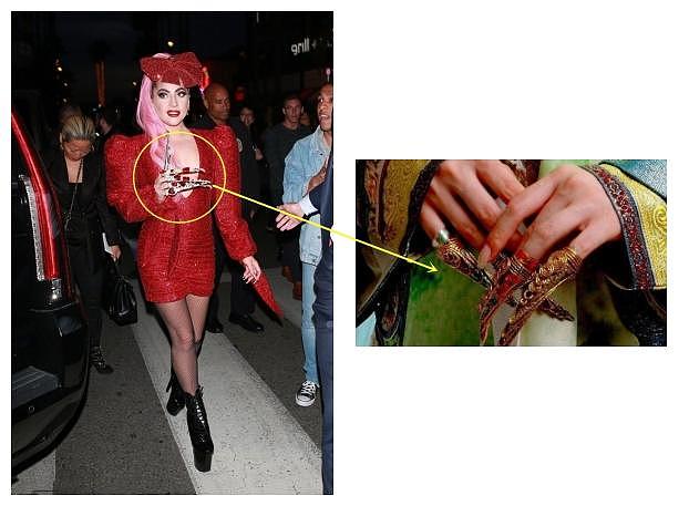 Gaga染粉发露面，戴镶钻长“指甲”太夸张，踩20cm驴蹄鞋看服了