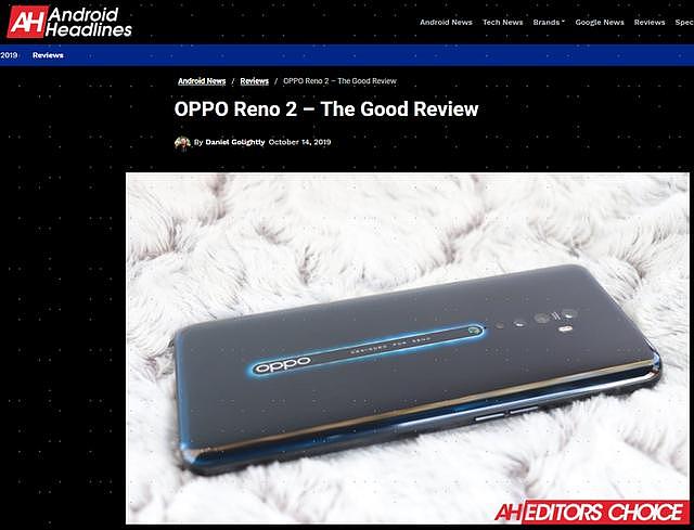 又多了一项荣誉 OPPO Reno2当选“Editors Choice”