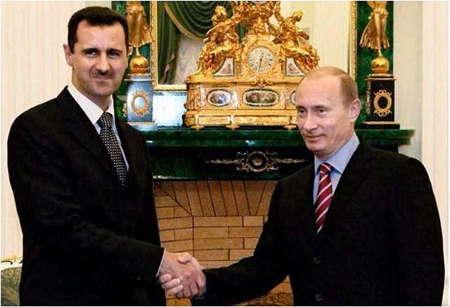 普京与巴沙尔谈笑风生，邀请美国总统访问叙利亚？特朗普敢去么？