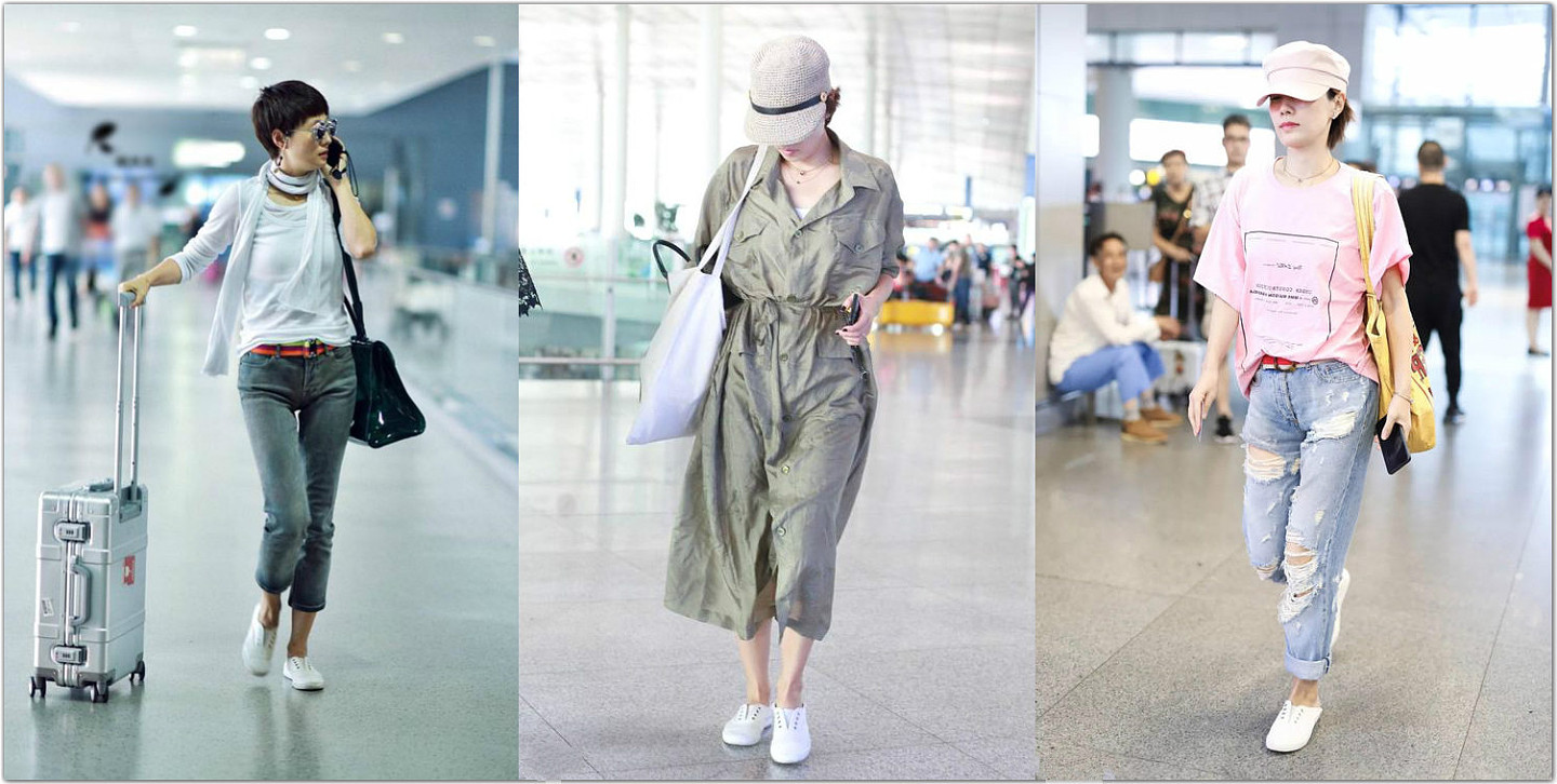 马伊琍走机场遮得太严实！但看穿衣风格就猜得出是她，尤其是鞋子