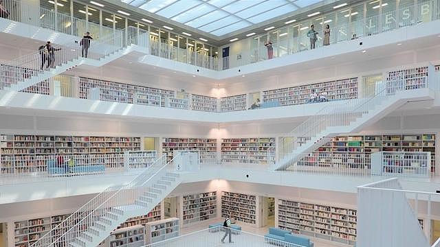 云旅游：盘点全世界最美的图书馆之一，德国斯图加特市立图书馆