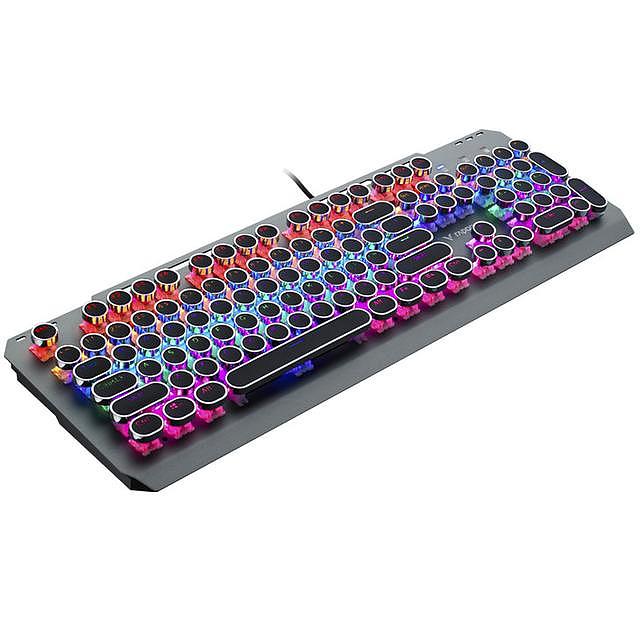 硬核复古 雷柏GK500朋克版混彩背光游戏机械键盘上市