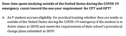 美国国土安全部8月更新：国际学生可以在美国境外远程打工