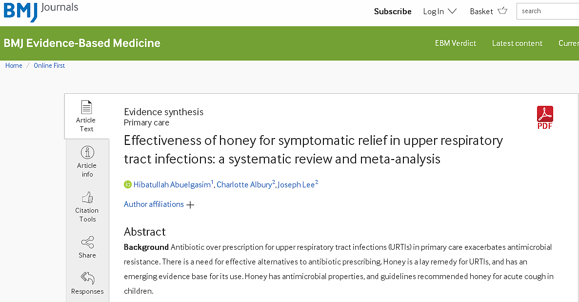 牛津大学研究：用蜂蜜治疗咳嗽和感冒，比抗生素更管用