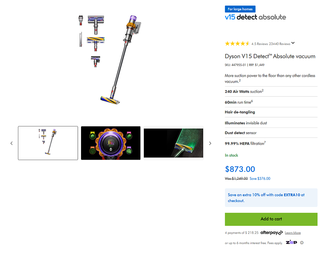 拿下V15!【Dyson】澳洲官网 最新折扣码 - 1