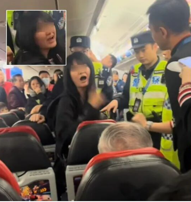 “你连中文都不会讲!”中国女子大闹机舱,咆哮致航班延误,视频曝光网友吵疯了... - 1