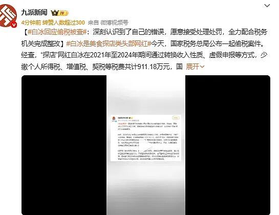 顶流网红白冰偷税超900万，一夜凉凉（组图） - 1