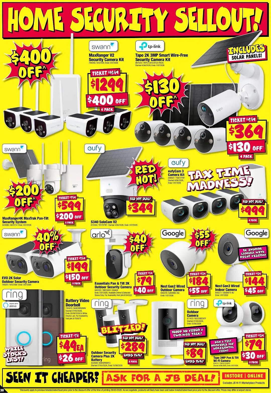 认错退钱！【JB Hi-Fi】首期财年末 优惠目录 - 30