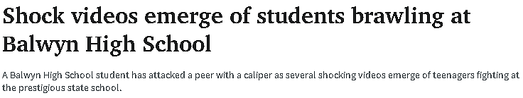 墨尔本名校Balwyn High连续出事，学生直呼“在校不安全”（组图） - 1