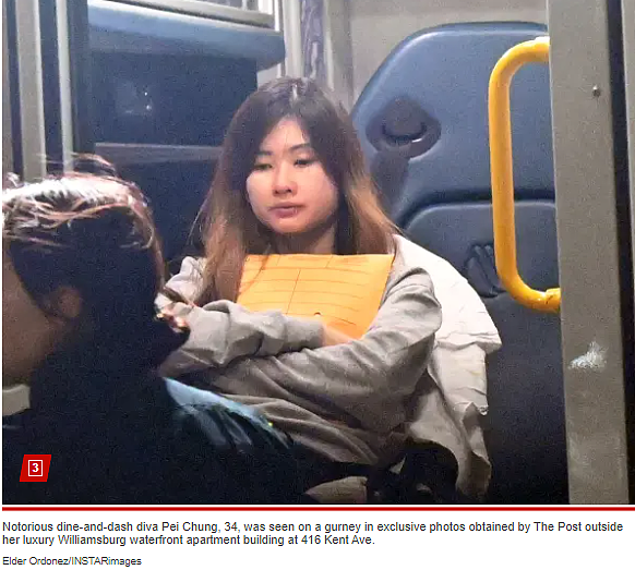 吃遍纽约高端餐厅不付钱！华人网红又出事，被担架抬走（组图） - 1