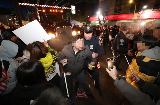 86街游民所爆发冲突,数百华人抗议施工:肉身挡卡车,大批防暴警察出动清场(组图) - 4