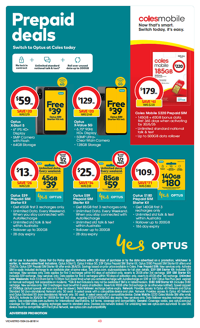 Coles 4月15日-4月21日打折，牛肉派、油、茉莉米半价 - 43