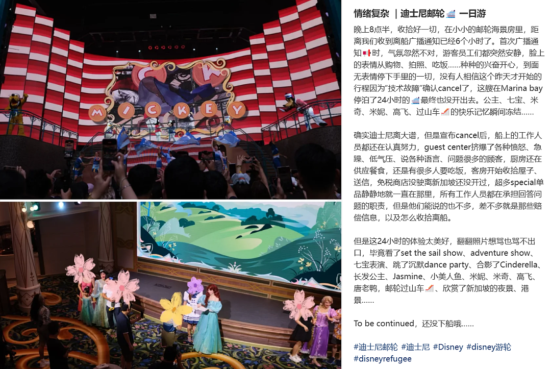 5000人滞留新加坡码头近1天、酒店像“难民营”…迪士尼邮轮曝重大故障!现场哭声一片险失控 - 12