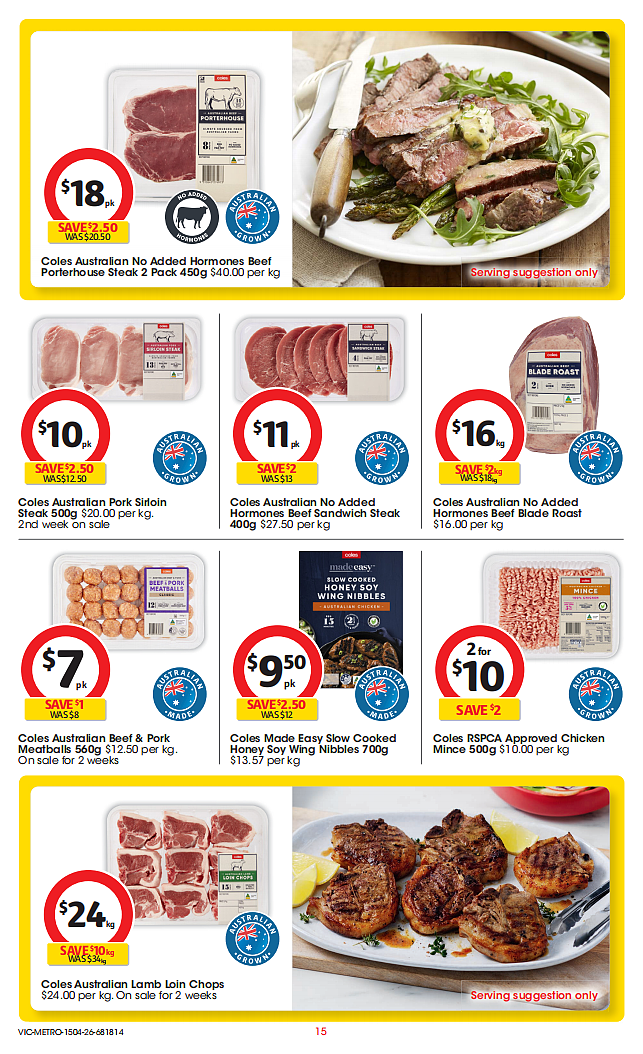 Coles 4月15日-4月21日打折，牛肉派、油、茉莉米半价 - 15
