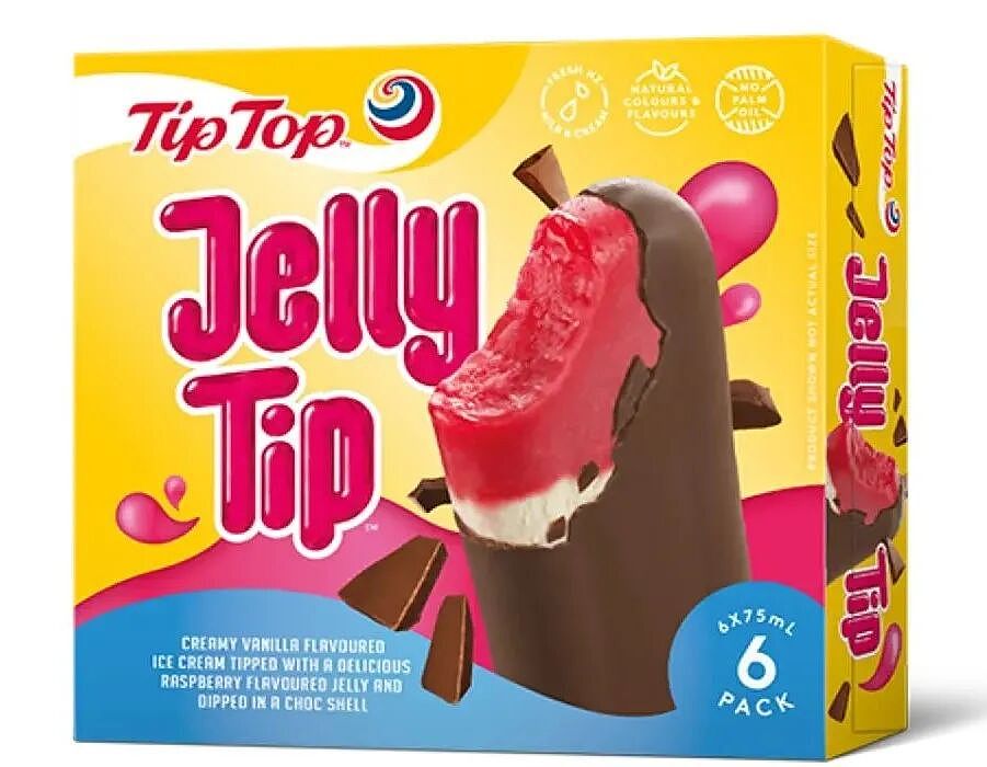 原报道所载Tip Top Jelly Tip 6×75ml包装实物图，包装示意不单独识别召回批次