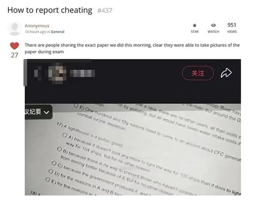 炸锅!中国留学生当场偷拍考卷?澳洲大学考试出大事,原题在社媒流传... - 2